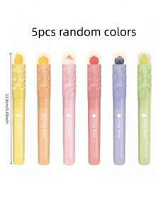 3pcs Random Fruit Scented Soft Tone Highlighter Pen Set - Soft Aesthetic Colors, Slanted Tip, Quick-Drying Non-Bleeding Ink, Perfect For Stress Relief Journaling, Decoration And Planning - Fruit - View 10