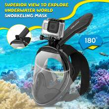 Silicone Full Face Snorkel Mask, Dry Snorkel Mask, Detachable Portable Snorkel Mask With Camera Mount, Suitable For Travel, Beach Essentials, Beach Accessories, Pool Floats - Green - View 6