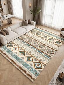 1 pieza Alfombra geométrica bohemia para sala de estar, adecuada para cocina, comedor, dormitorio, decoración de vacaciones, interior/exterior, oficina, vestíbulo, felpudo antideslizante, alfombra de baño, pasillo, área de estudio y juegos - Multicolor - Ver 8