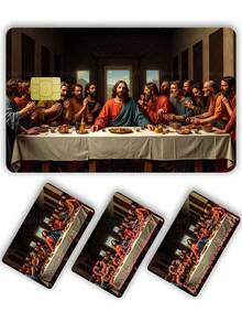 1片最後晚餐信用卡貼紙隱私保護卡貼，生日禮物PVC材質防指紋防刮耐磨卡套，適用於男士、女士、情侶，小晶片卡、銀行卡、信用卡、交通卡、學生校園卡個性化DIY - A款 - 查看 12