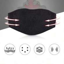 Khăn quàng cổ bảo vệ điều hòa tự sưởi ấm chống gió, unisex, đồ bảo hộ thể thao fitness - màu đen - Xem 6
