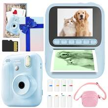Instant Print Camera, 1080P HD Digital Camera, Supports Continuous Shooting And Flash, Comes With Colored Printing Paper, Suitable As Christmas Gift, Birthday Gift, Back To School Gift, Essential For Girls And Boys Travel - Multicolor - View 17