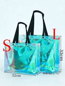 Laser Holographic Tote Bag, Large Women's Beach Tote Bag, Waterproof & Sandproof, Suitable For Swimming, Pool, Cruise, Boat, Perfect Choice For Beach Vacation - Multicolor - View 6