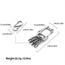 Cat Shaped Outdoor Keychain, Stainless Steel Portable 4pcs S-Shaped Quick Release Cute Hooks, Multi-Function Stainless Steel Quick Detach Keychain, Outdoor Travel Backpack Accessory, Key Water Bottle Equipment Hook - Multicolor - View 4