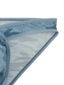 Men's Mesh Briefs - Lightweight, Breathable, And Comfortable Low-Rise Butt Lift With Stretch Fabric For Casual Wear And Comfort | Fashionable Underwear | Stretch Fabric - 藍色 - 查看 4