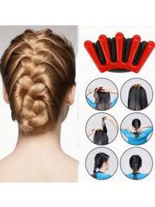 1 pieza Herramienta de trenzado francés, trenzador de cabello de esponja, herramienta de peinado de trenza francesa DIY para mujeres y niñas, clip trenzador de peinado de cabello de esponja - Azul - Ver 2