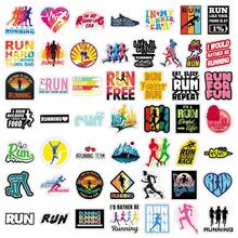 50pcs Outdoor Sports Cartoon Creative Running American Silhouette Decorative Skateboard Storage Box Stickers - Running - View 4