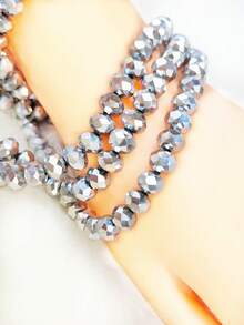 5 Strands 4/6/8 Mm Faceted Electroplated White K Austrian Crystal Beads, Suitable For Jewelry Making DIY Bracelets, Necklaces, Earrings, Bag Design - Flat Faceted Beads - View 2