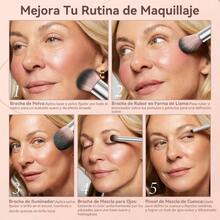 Brochas de Maquillaje con Estuche 15 Piezas, Set de Brochas para Maquillaje Profesional, Cepillos Suaves y Duraderos, Juego de Brochas Sinttico Premium Sombra de Ojos en Polvo para Base de Maquillaje - Multicolor - Ver 7