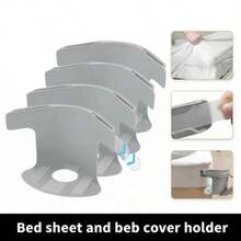 Lock Sheet Holders Set Of 4, Heavy Duty Bed Sheet Holders With Fitted Sheet Straps, Keep Sheets Firm & Tight, Corner Fitted For All Mattress Sizes Bedsheet Clip Durable Bedding Accessories (Black) - Light Grey - View 3