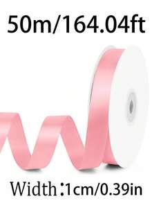 Pink Satin Ribbon, Rolled Pink Ribbon - Perfect For Holiday Parties, Birthday Parties, Gift Wrapping, Bouquets, Crafts, Wedding Decor, Christmas And Sewing Projects - Pink - View 11