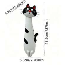 1pc Fantasy Long Neck Cat Statue, Colorful Resin Cat Sculpture, Cute Cartoon Cat Figurine, Suitable For Home, Living Room And Desktop Decor, Exquisite Gift For Back To School And Housewarming... - Cat - View 11