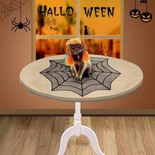 1pc Halloween Spider Web Tablecloth Black Spider Web Placemat Set Decorative Fireplace Cover Lace Table Runner Coaster Pad Party Supplies, Wedding Decor, Summer Decor, Outdoor Garden Decor, Outdoor Decor Supplies - Spider Web - View 4