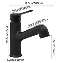 Schwarze Waschtischarmatur im Rohrdesign mit Ausziehfunktion, Einhebelmischer für Warm- und Kaltwasser, 2 Strahlarten, ausziehbarer 60-cm-Auslauf, Aufsatzmontage für Badezimmer, Apartments, Spas und Kosmetikstudios - Schwarz - Übersicht 2