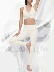 High-Waist Airbrush Legging - Ivory - View 3