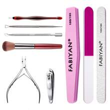 7/9pcs Nail & Pedicure Tool Set, Nail Cuticle Pliers, Nail File, Dead Skin Pusher, Nail Exfoliator, Nail Cleaning & Care Tool Kit - Multicolor - View 11