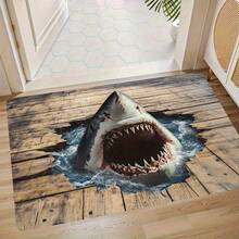 1pc Realistic 2D/3D Optical Illusion Black Hole Crack Floor Mat - Illusion 3D Cave Effect, Durable Easy-Clean Suitable For Indoor/Outdoor Use, Modern Optical Illusion For Home Entrance, Bedroom - Low- Fiber Design. - 亮色13 - 查看 12
