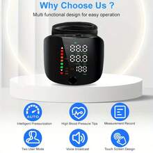 Professional Wrist Electronic Blood Pressure Monitor - High Precision LCD Display With Memory, Language Playback - Clinically Accurate For Medical Professionals & Home Use - Ideal Gift , Healthcare Professional Gear, Sleek Device Design, - 黑色 - 查看 4