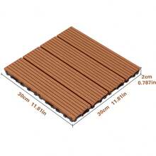 Weatherproof Interlocking Plastic Deck Tiles, Square DIY Modular Patio Flooring Waterproof Drainage Floor Tiles For Balcony, Terrace, Porch, Poolside & Garden - Multicolor - View 3