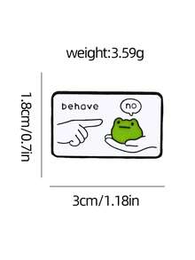 1pc Cute Slacker Frog Brooch, Creative Exquisite Craftsmanship With Rebellious Slogan, Delicate Texture, Versatile Accessory For Clothes And Bags To Add Fun And Personalized To Your Outfit - Multicolor - View 4
