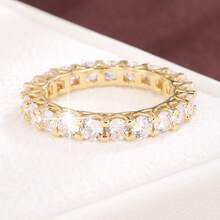 1pc Minimalist Polka Dot Design Cubic Zirconia Inlaid Women's Ring, Suitable For Daily Wear - Multicolor - View 7