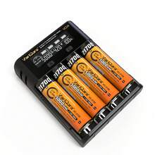 شاحن VariCore 5V2A USB ذكي مستقل، شاحن بطارية ليثيوم أيون 3.7V ب- 2/4 فتحة، متوافق مع بطاريات 18650 و14500 و16340 و26650 القابلة للشحن - الأسود - مشاهدة 8