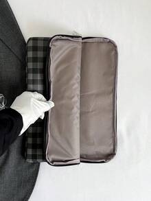 黑灰格紋筆電保護套，防震防水電腦包，附拉鍊保護殼，適用於MacBook、HP，適合女孩、青少年女孩與男孩，相容iPad Air 4 5 Pro，防震保護包 - 黑色 - 查看 7