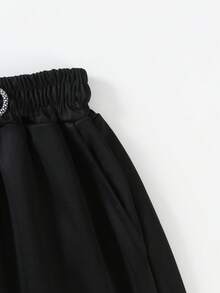 Men's Street Fashion Cross Print Knit Drawstring Shorts,2-In-1 Athletic Shorts Perfect For Gym Basketball & Beach Outings Cross Active Drawstring - Black - View 3