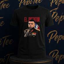 Kylian Mbapp The Dictator T-Shirt Humorous French Football Design Premium Unisex Black T-Shirt Football Fan Gift - 黑色 - 查看 1