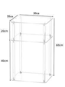 1 Set Mesa de almacenamiento pequeña de 2 niveles transparente de acrílico/Mesa de café pequeña - Blanco - Ver 7