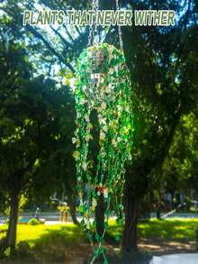 50pcs Green Loose Beads/1100pcs/2000+Pcs Green Glass Beads Plant Set, Eternal Plant Bead Decor Leaves & Flowers, Suitable For Succulent Plant Jewelry Making And DIY Crafts - Multicolor - View 3