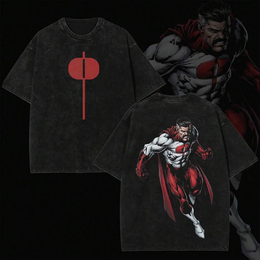 Inspirada en el Héroe de Viltrum Omni-Man – Camiseta Gráfica Retro de los 2000 de Nolan Grayson Invencible, Camiseta de Superhéroe Viltrumita, Camiseta de Algodón Unisex Estilo Streetwear - Blanco - Ver 1