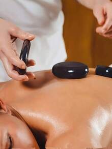 1 Set Hot Stone Massage Kit, Portable Hot Stone Massage Set With Basalt Massage Stones For Home SPA Therapy Relaxation, Hot Stone Energy Stones Suitable For Head, Body, Foot Massage, Ideal For Salon And Home Use - Multicolor - View 5