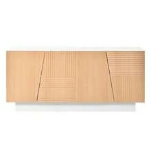 Modern 160cm Sideboard Offering Ample Storage Space, A Geometric Design And An Adjustable Shelf – Ideal Storage Unit For The Living Room, Dining Room And Entrance. - 自然色 - 查看 9