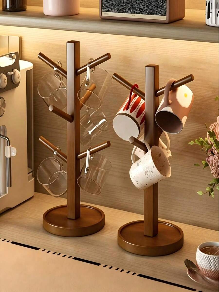 Mug Tree Holder - Coffee Cup Rack With Hooks, Non-Slip Kitchen Storage Rack, Suitable For Countertop, Perfect For Home And Cafe Decor - Multicolor - View 1
