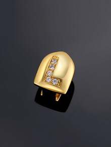 1pc Letter Zirconia Gold Tooth Cap Hip Hop Single Tooth Grill Personalized Versatile Side Tooth Decor Suitable For Men And Women - 26-letter Tooth Ornament - View 34