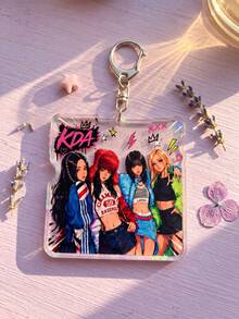 1 pieza/4 piezas Estilos Llaveros Acrílicos con Brillo para Colgar en Mochilas, Regalos Ideales de Vacaciones para Fans de K-Pop y Compañeros de Clase. - Multicolor - Ver 8