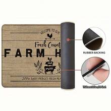 1pc, Home Decor, Farm Pattern Print, Linen Kitchen Rug, Kitchen Mat, Floor Mat, Bathroom Mat, Door Mat, 3D Print Rectangular, Suitable For Living Room, Bedroom, Hallway, Bathroom, Laundry Room - Polyester Rug, Suitable For Indoor And Outdoor Home Decoration - Multicolor - View 8