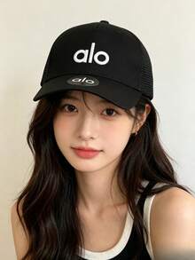 ALO 2026 New Letter Baseball Cap, Adjustable Dad Hat, Breathable Sun Protection, Outdoor Sports, Multi-Color  Fashion Hat Breathable Baseball Cap, Sun Protection Outdoor Sports Hat, Multi-Color Summer Cap - Black Lettering - View 8