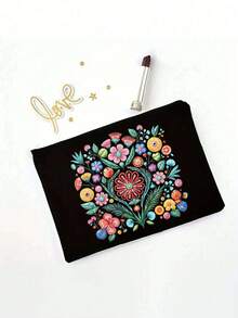 Bohemian Vintage Floral Tote Bag Set, Women's Tote Bag And Wallet Set, Minimalist Decoration, Mexican Style Print Includes Tote Bag And Coin Purse, Eastern European Art Style Large Capacity Women's Bag, Makeup Storage Bag, Simple Large Capacity Tote Bag, Portable Casual Shopping Bag, Multi-Functional Shopping Bag. School Campus & Travel Vacation Back To School Gift Small Gift Exchange, Back To School Season, Valentine's Day - Multicolor - View 6