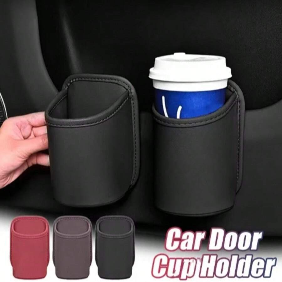 通用汽車門杯架盒背夾式設計飲料架收納箱汽車座椅背水杯盒整理袋 - 杯架 - 查看 1