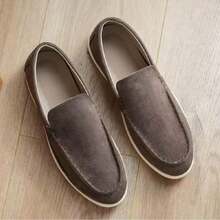 idocity Men's Spring/Summer Casual Loafers, Soft Upper, Soft Sole, Slip-On Flat Shoes - Coffee Brown - View 5