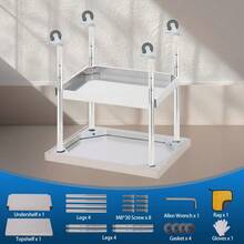 Heavy Duty Stainless Steel Patio Side Table, 2-Tier Outdoor Furniture, Adjustable Undershelf, Optional Lockable Casters, Easy to Clean, Ideal for Garden, Kitchen, Workshop, Restaurant - 14*24*35 Zoll - Übersicht 6