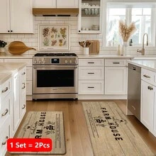 1pc, Home Decor, Farm Pattern Print, Linen Kitchen Rug, Kitchen Mat, Floor Mat, Bathroom Mat, Door Mat, 3D Print Rectangular, Suitable For Living Room, Bedroom, Hallway, Bathroom, Laundry Room - Polyester Rug, Suitable For Indoor And Outdoor Home Decoration - Multicolor - View 14