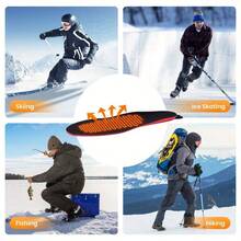 Full Foot Coverage USB Powered Adjustable Temperature Electric Heated Insoles Winter Warm Insoles - Black - View 5