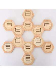 1-6pcs Wooden Medal Display Rack Hexagonal Honeycomb Combination Medal Holder Honor Souvenir Display Home Wall Decor - A - View 7