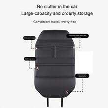 1個汽車座椅收納袋，車用懸掛收納袋，後座PU皮革全覆蓋防踢墊收納器 - 均碼 - 查看 5