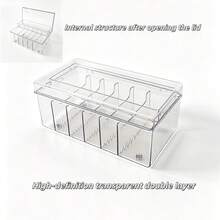 Transparent Portable Double-Layer Eyelash Extension Storage Box (With Lid) - Ideal For Lash Artists, Perfect For Beauty Products And Cosmetics Storage - Upgrade Storage Box With Lid - View 12