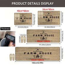 1pc, Home Decor, Farm Pattern Print, Linen Kitchen Rug, Kitchen Mat, Floor Mat, Bathroom Mat, Door Mat, 3D Print Rectangular, Suitable For Living Room, Bedroom, Hallway, Bathroom, Laundry Room - Polyester Rug, Suitable For Indoor And Outdoor Home Decoration - Multicolor - View 11