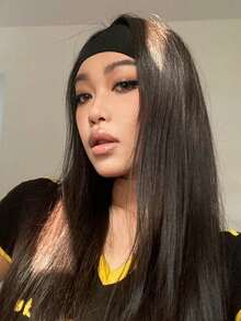 1条运动吸汗头带，跑步健身额头包发带头巾吸汗带，秋冬季女士发饰，适合度假装扮，优雅围巾女士头巾柔软头巾夏季装扮，旅行，生日 - 黑色 - 查看 3